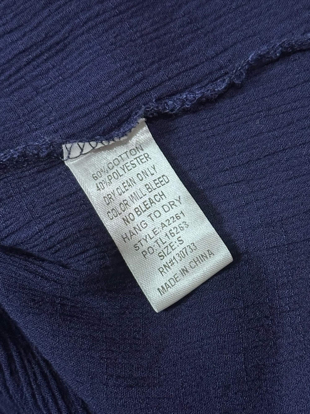 Umgee Navy Crinkle Gauze Floral Embroidered Mini Shift Dress *Read* - Picture 10 of 15